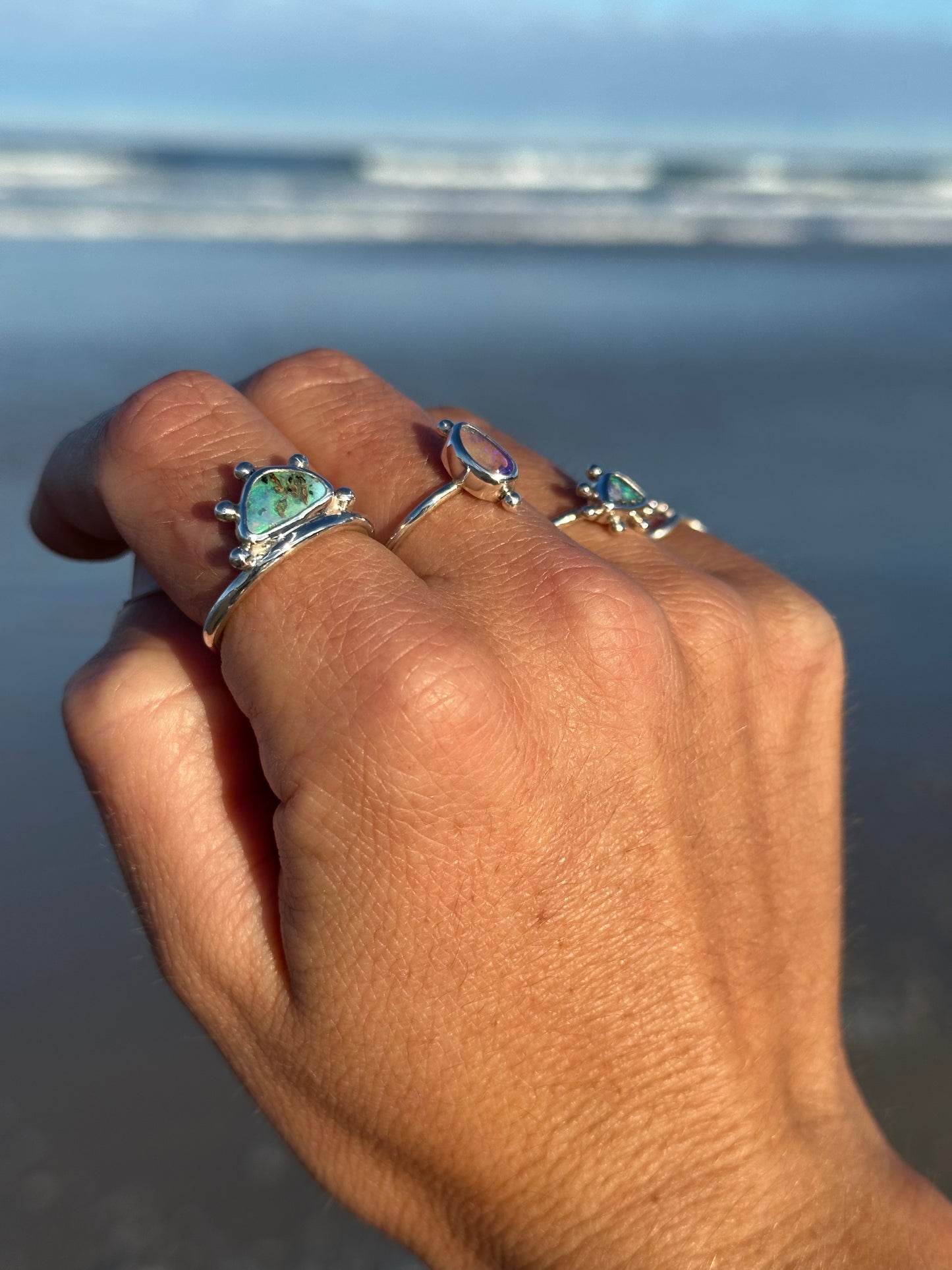 Ocean sunrise Opal ring