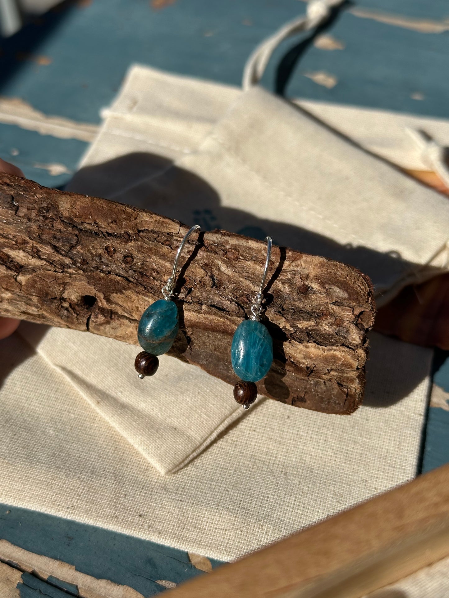Apatite stone drop earrings