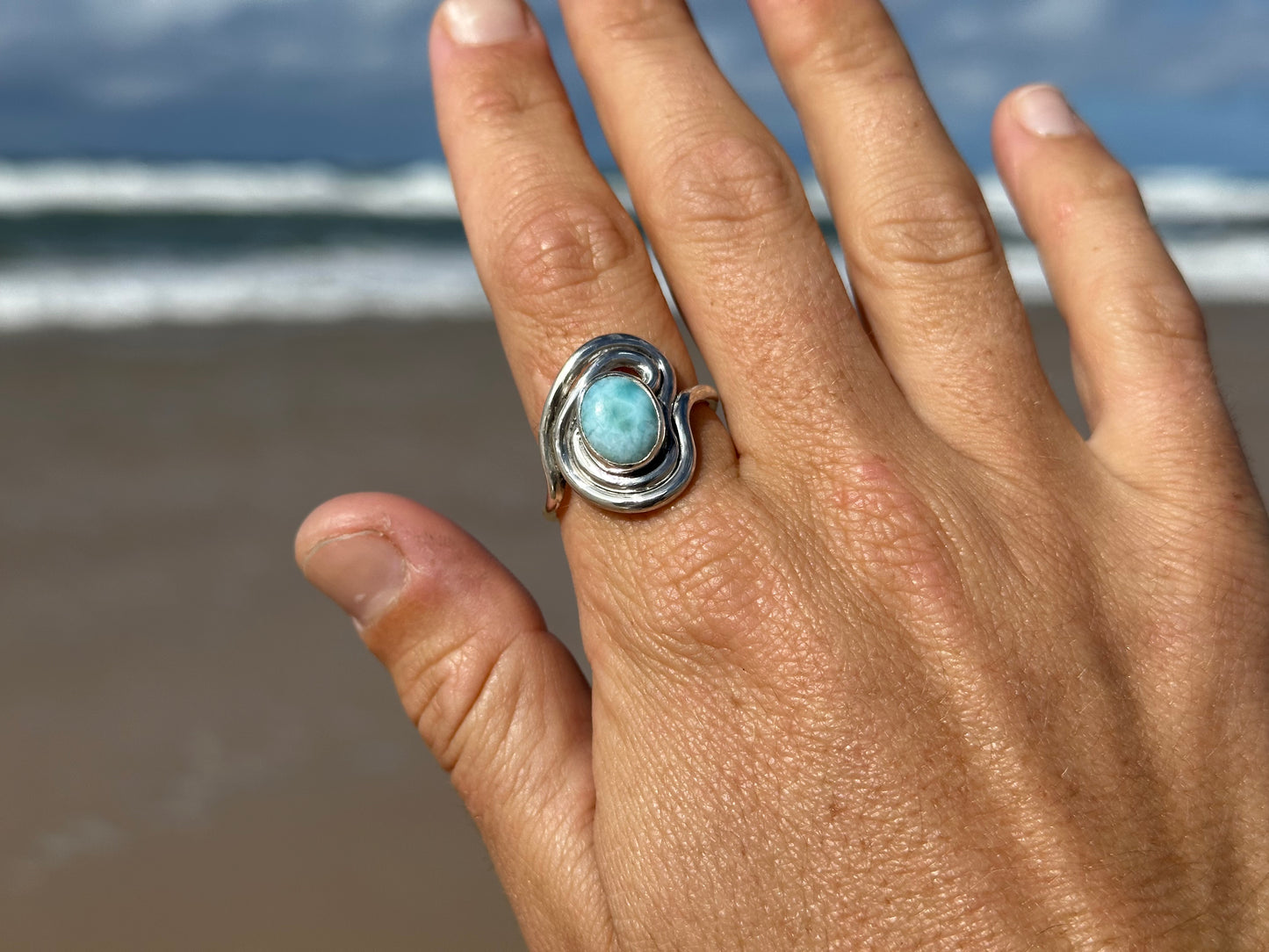 Larimar Ripples ring