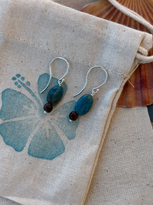 Apatite stone drop earrings