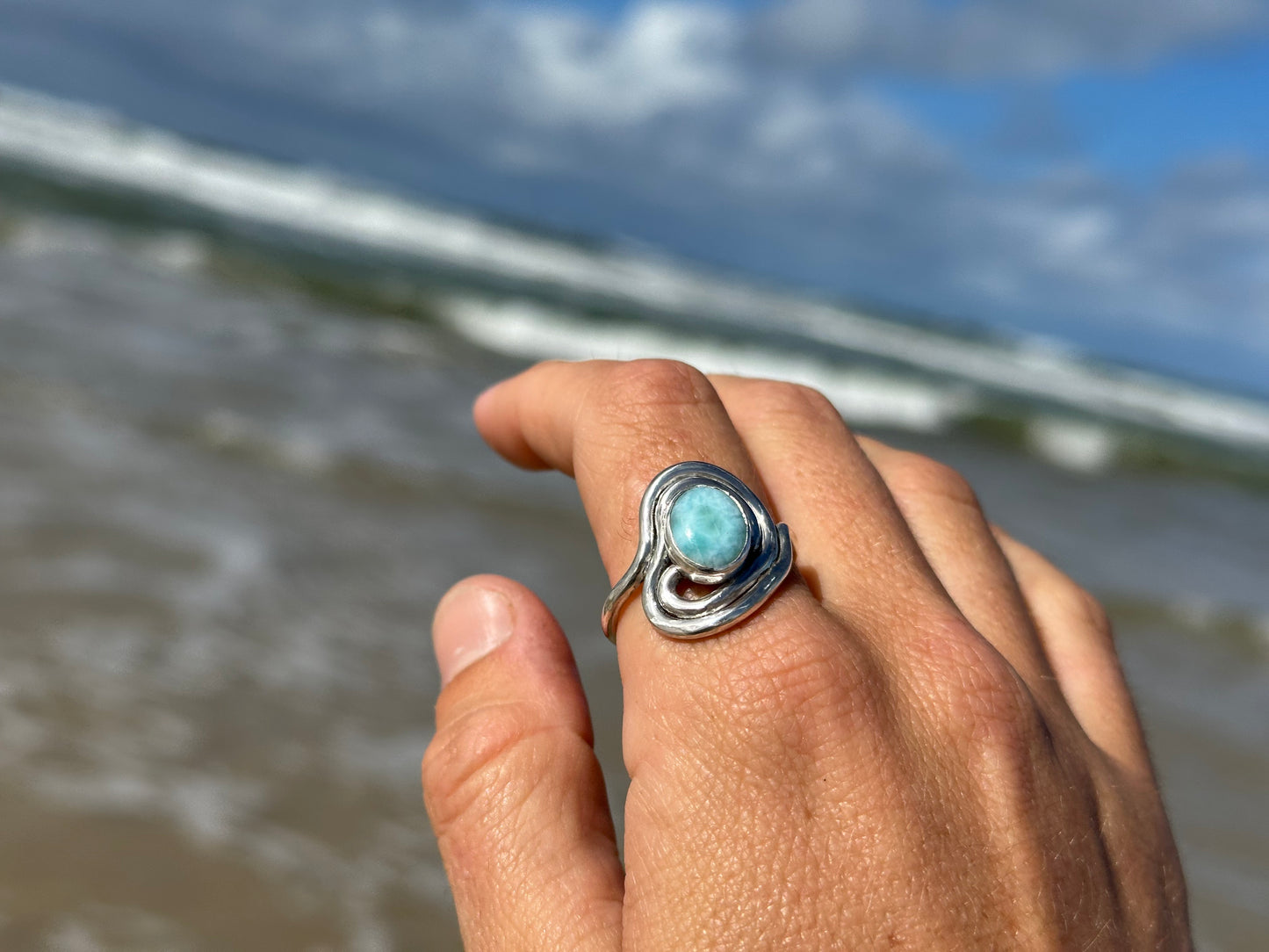 Larimar Ripples ring