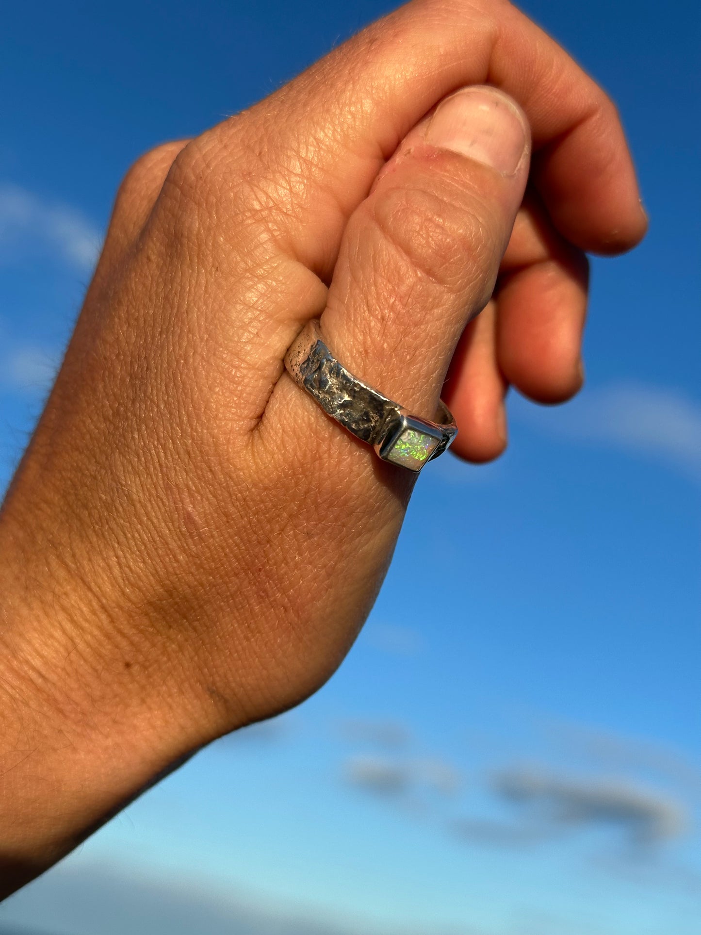 Earthy textured Opal ring
