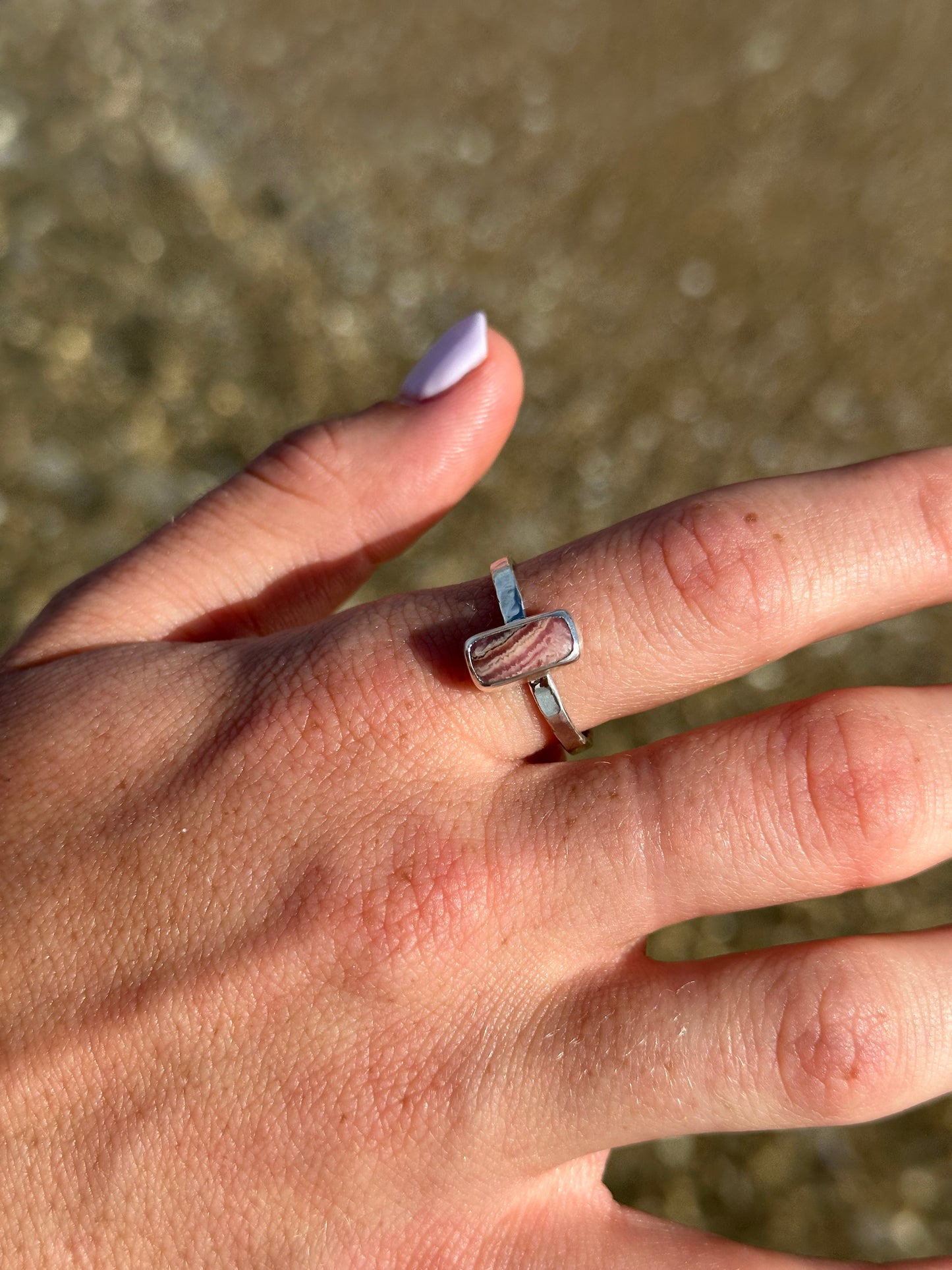 Pink Rhodochrosite ring