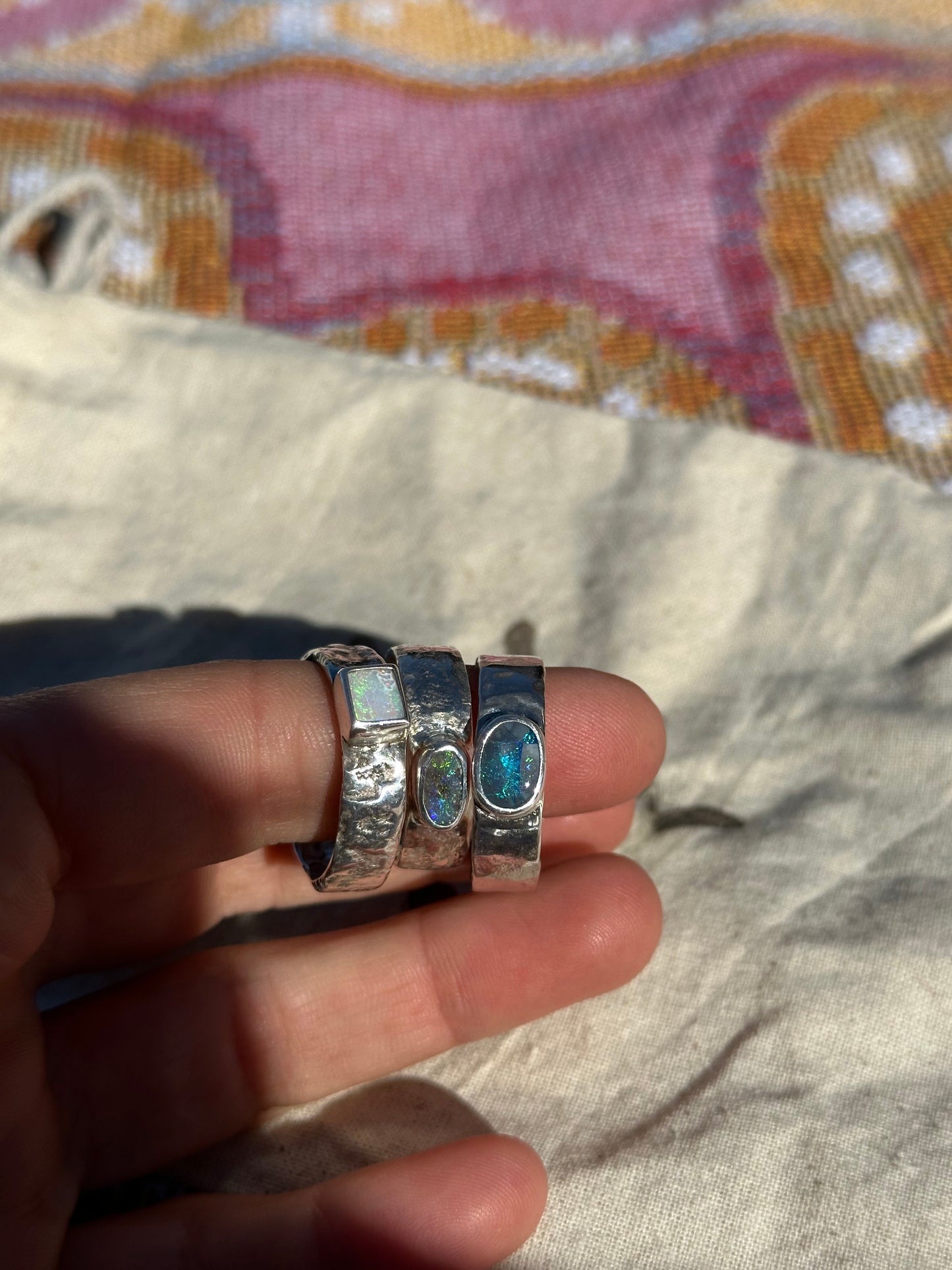 Star gazing opal ring