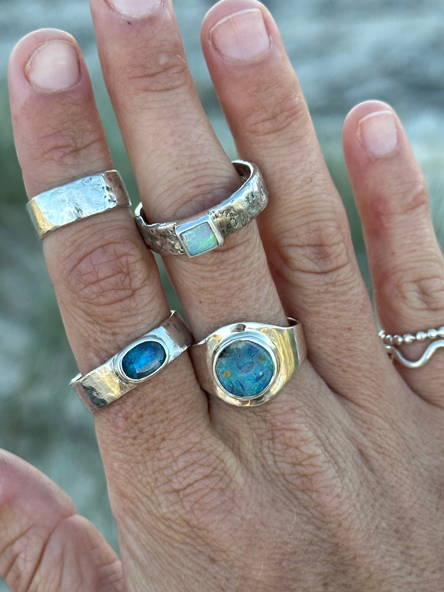 Earthy textured Opal ring