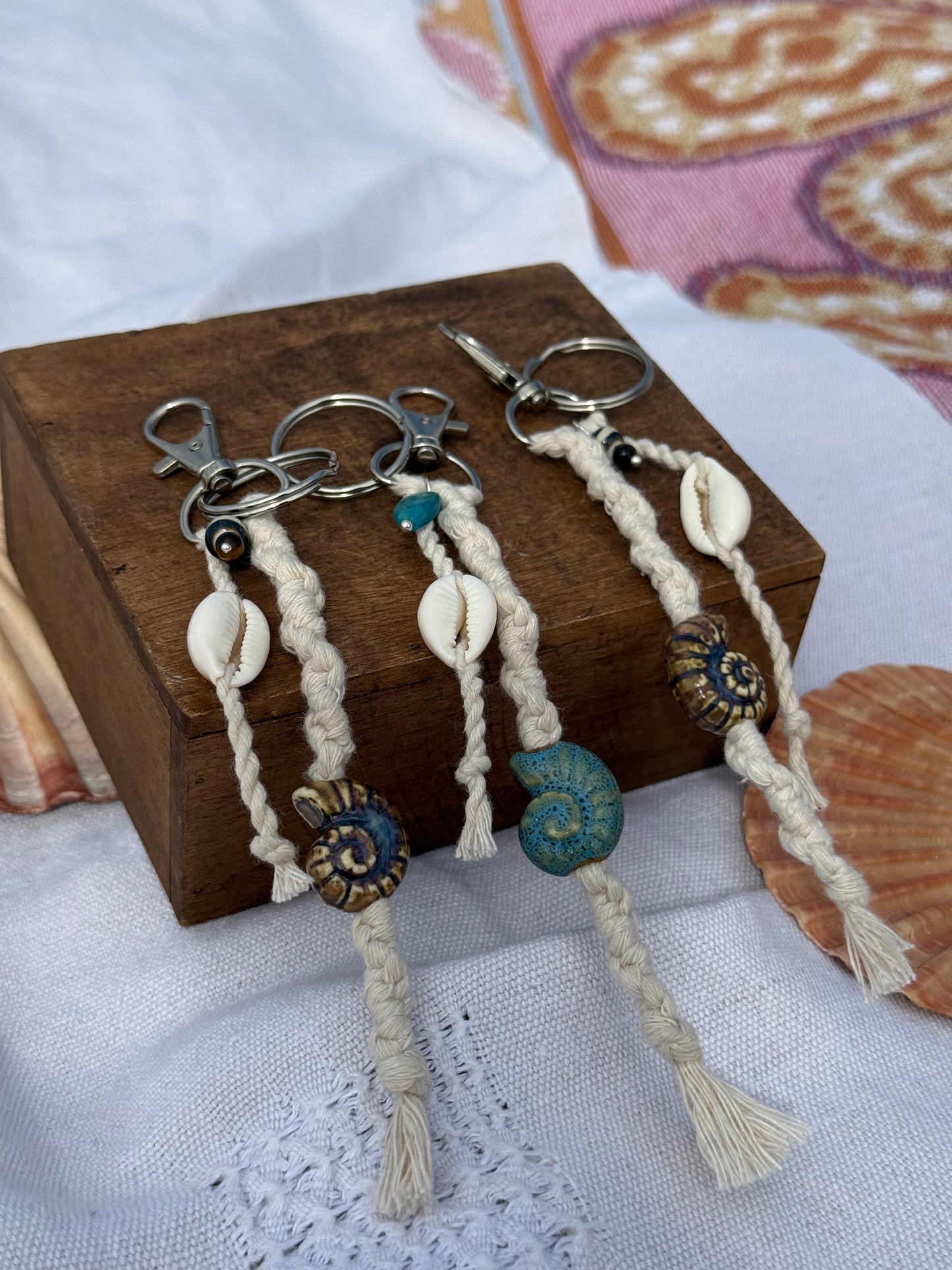 Ceramic glazed key ring