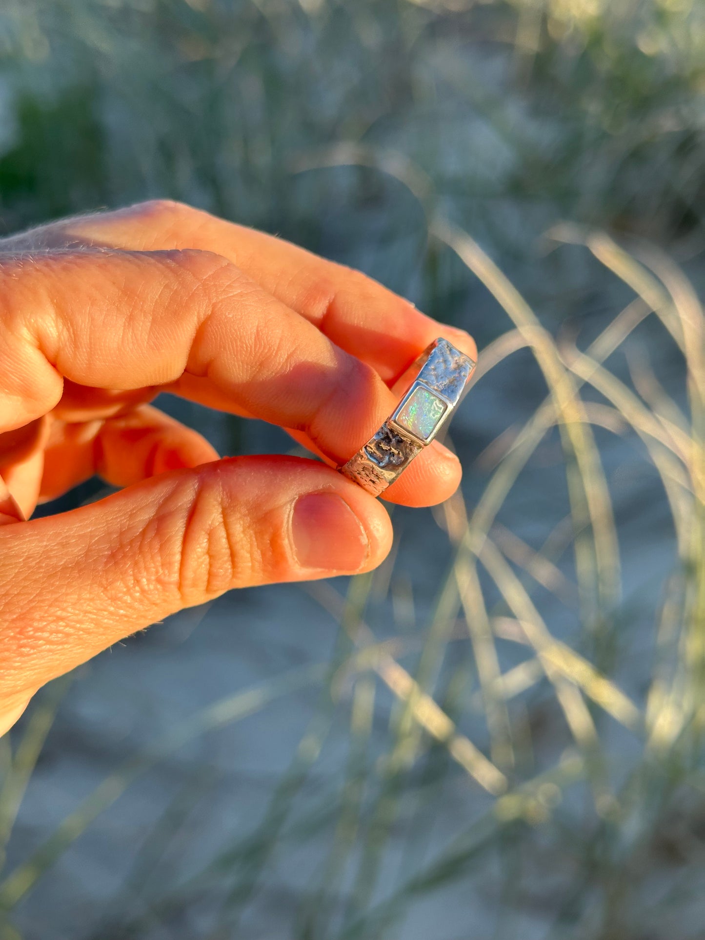 Earthy textured Opal ring
