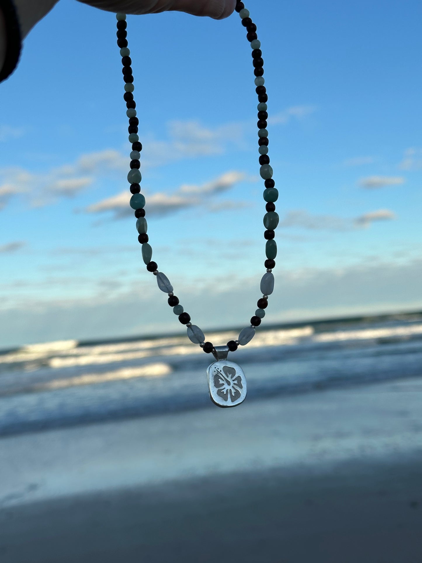 Hibiscus reflections necklace