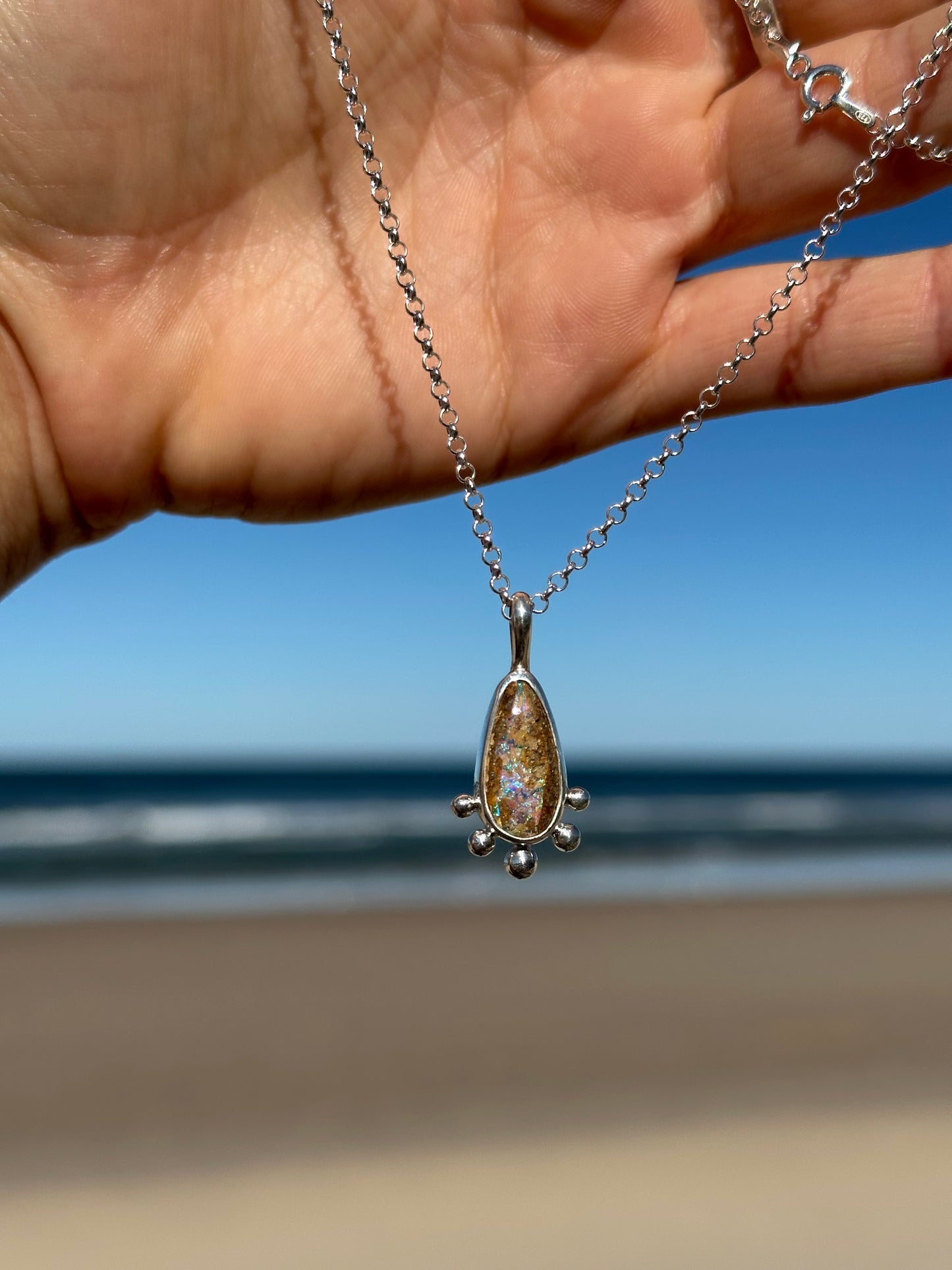 Opal droplet pendant