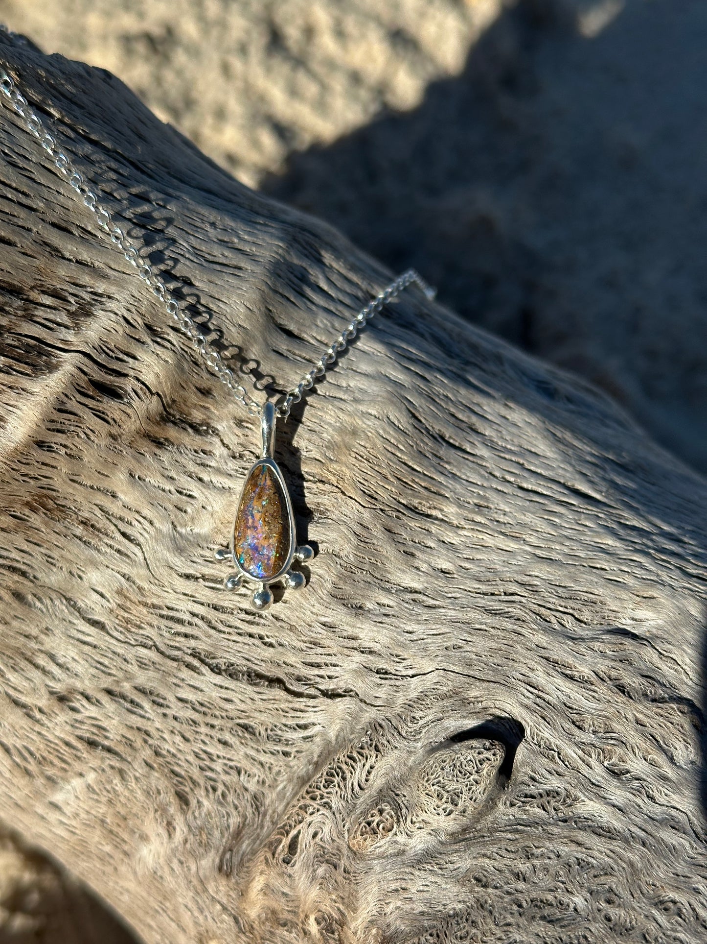 Opal droplet pendant