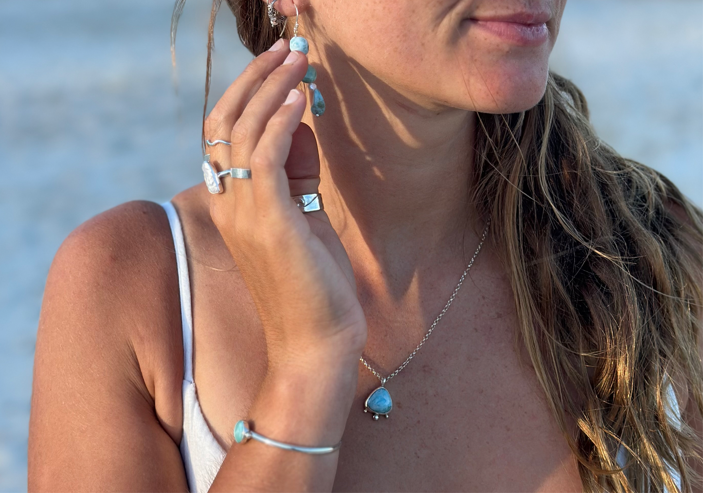 Tidal flow Larimar pendant