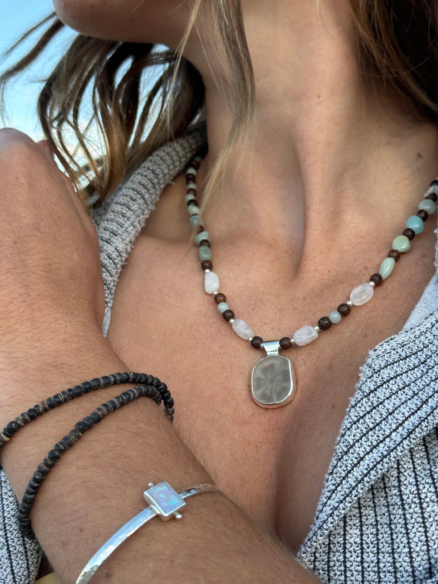 Hibiscus reflections necklace
