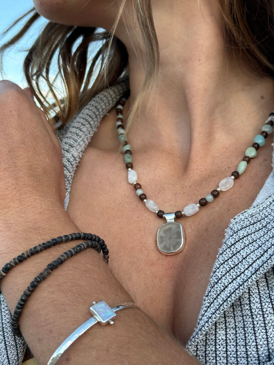 Hibiscus reflections necklace