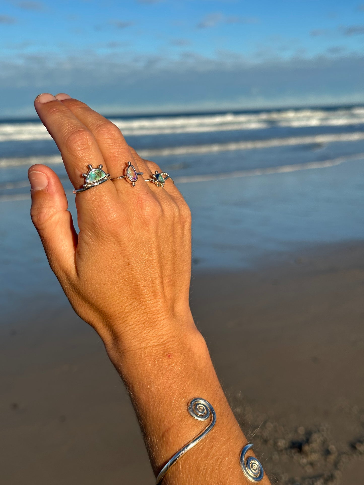 Ocean sunrise Opal ring