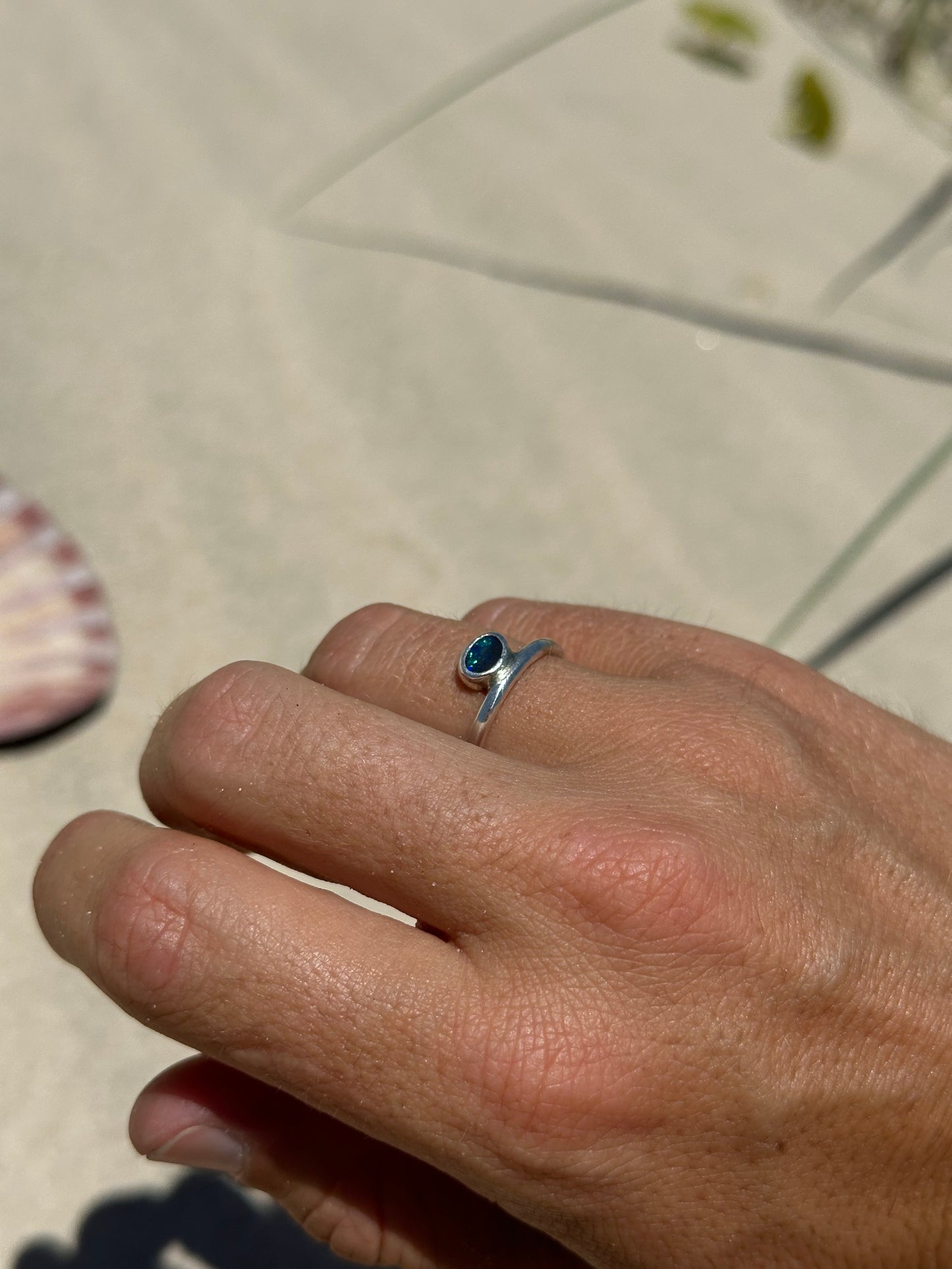 Opal on the horizon ring
