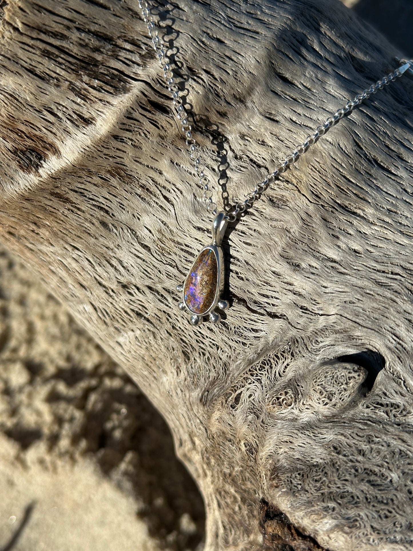 Opal droplet pendant