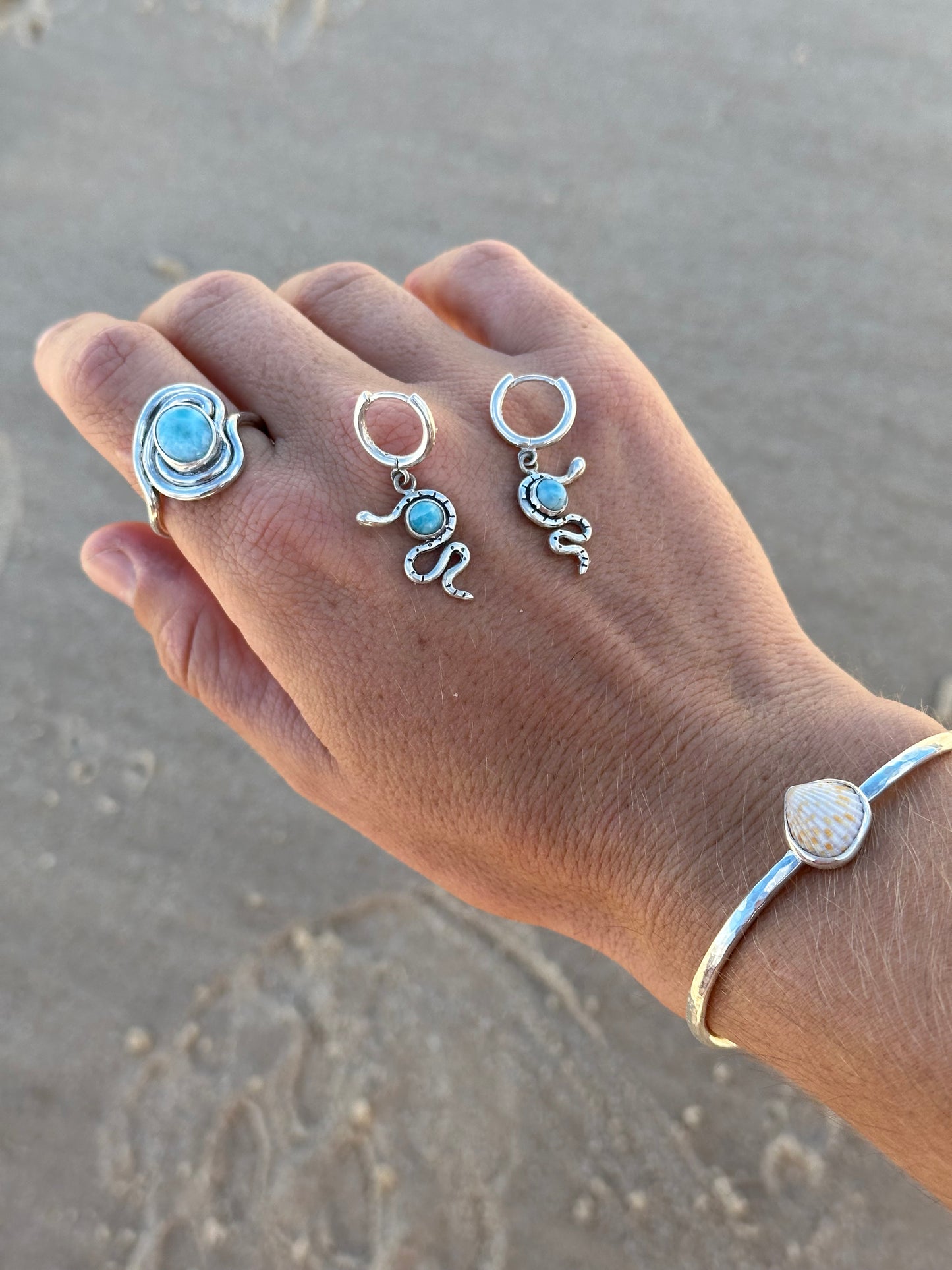 Larimar Ripples ring