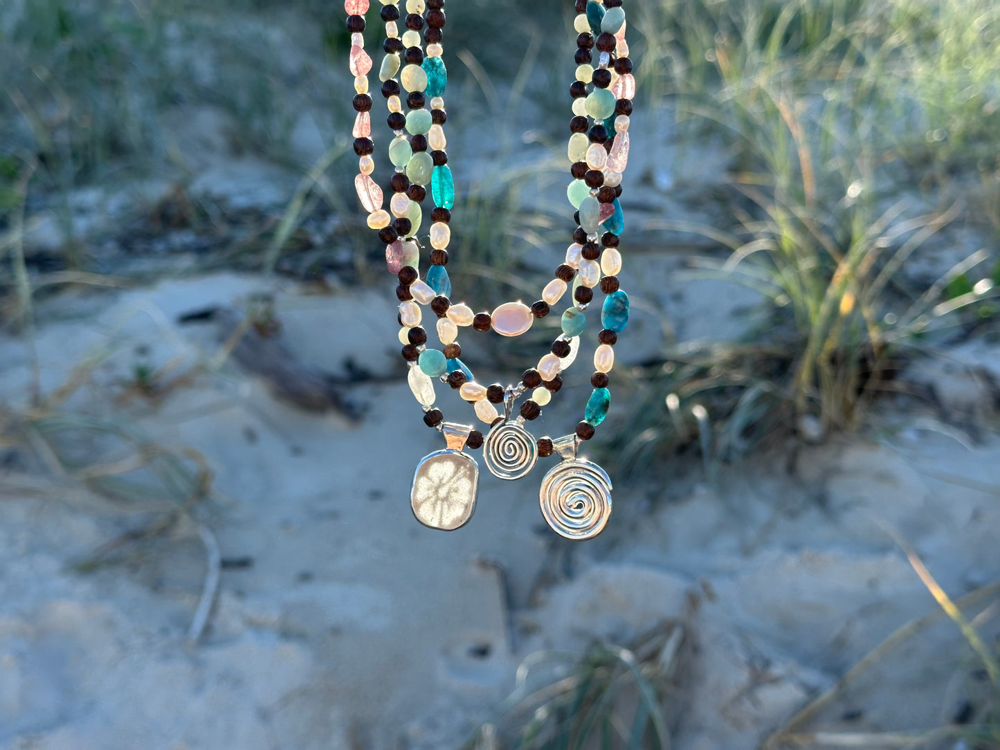 Hibiscus reflections necklace