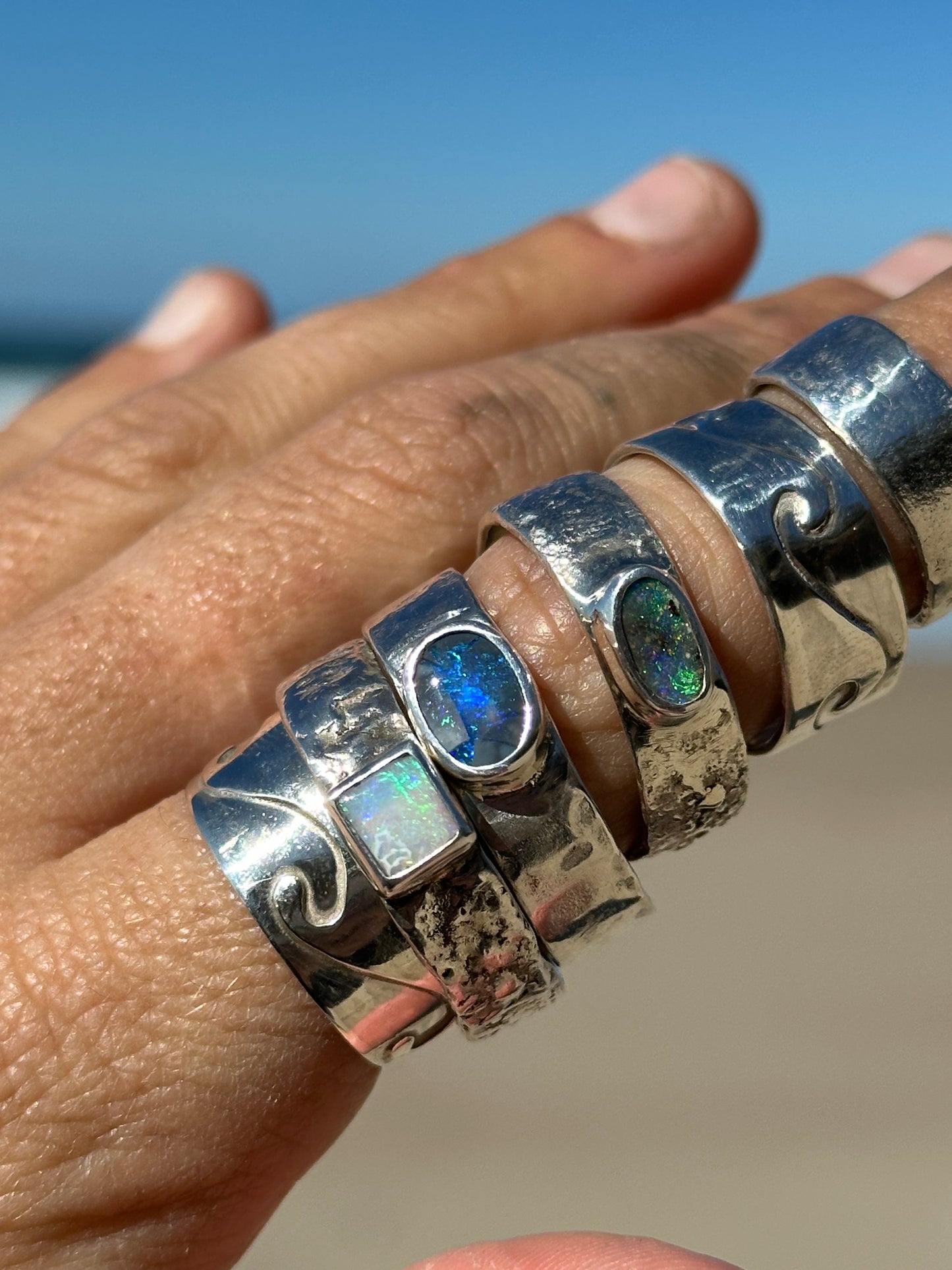 Star gazing opal ring