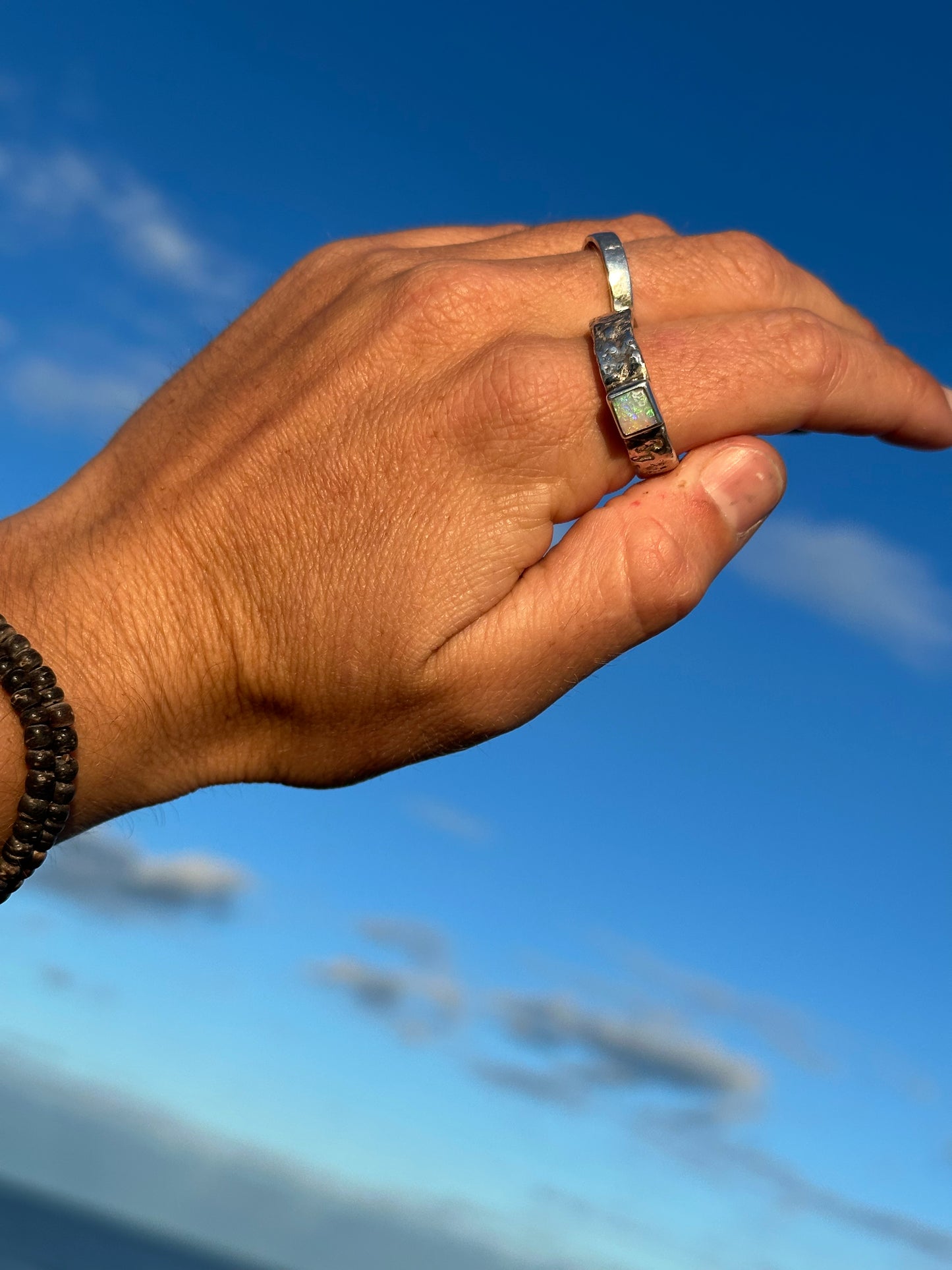 Earthy textured Opal ring