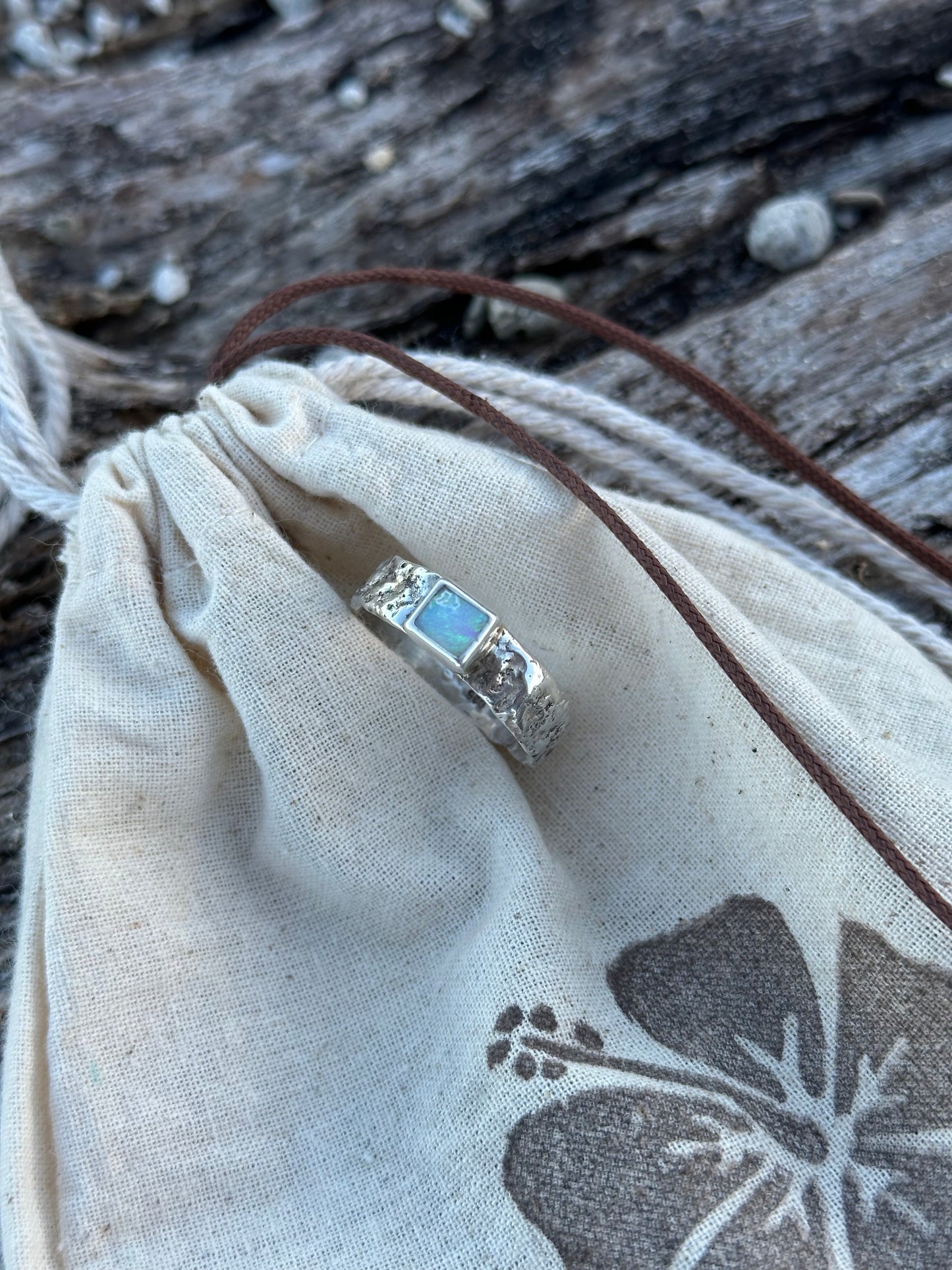 Earthy textured Opal ring