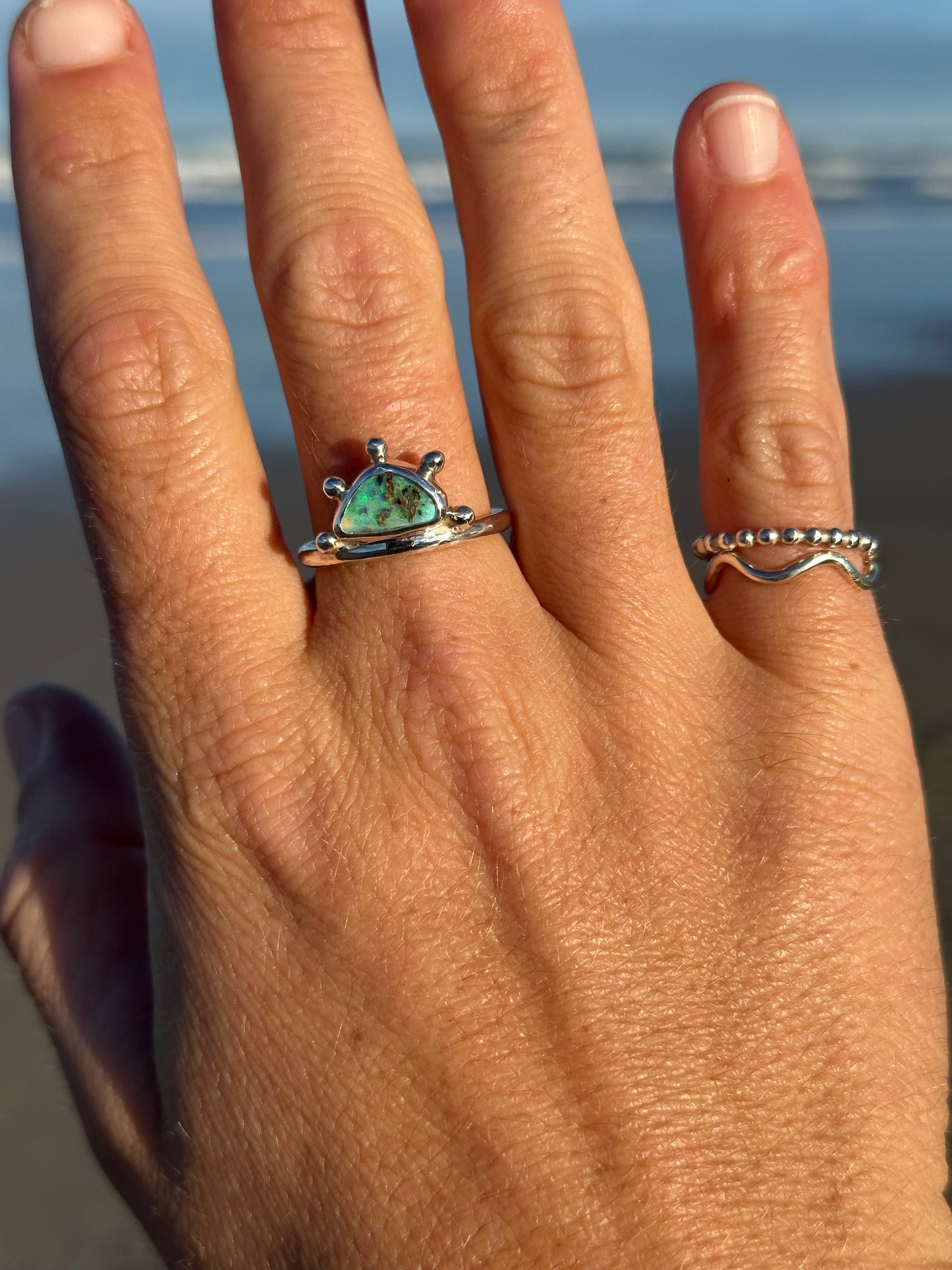Ocean sunrise Opal ring