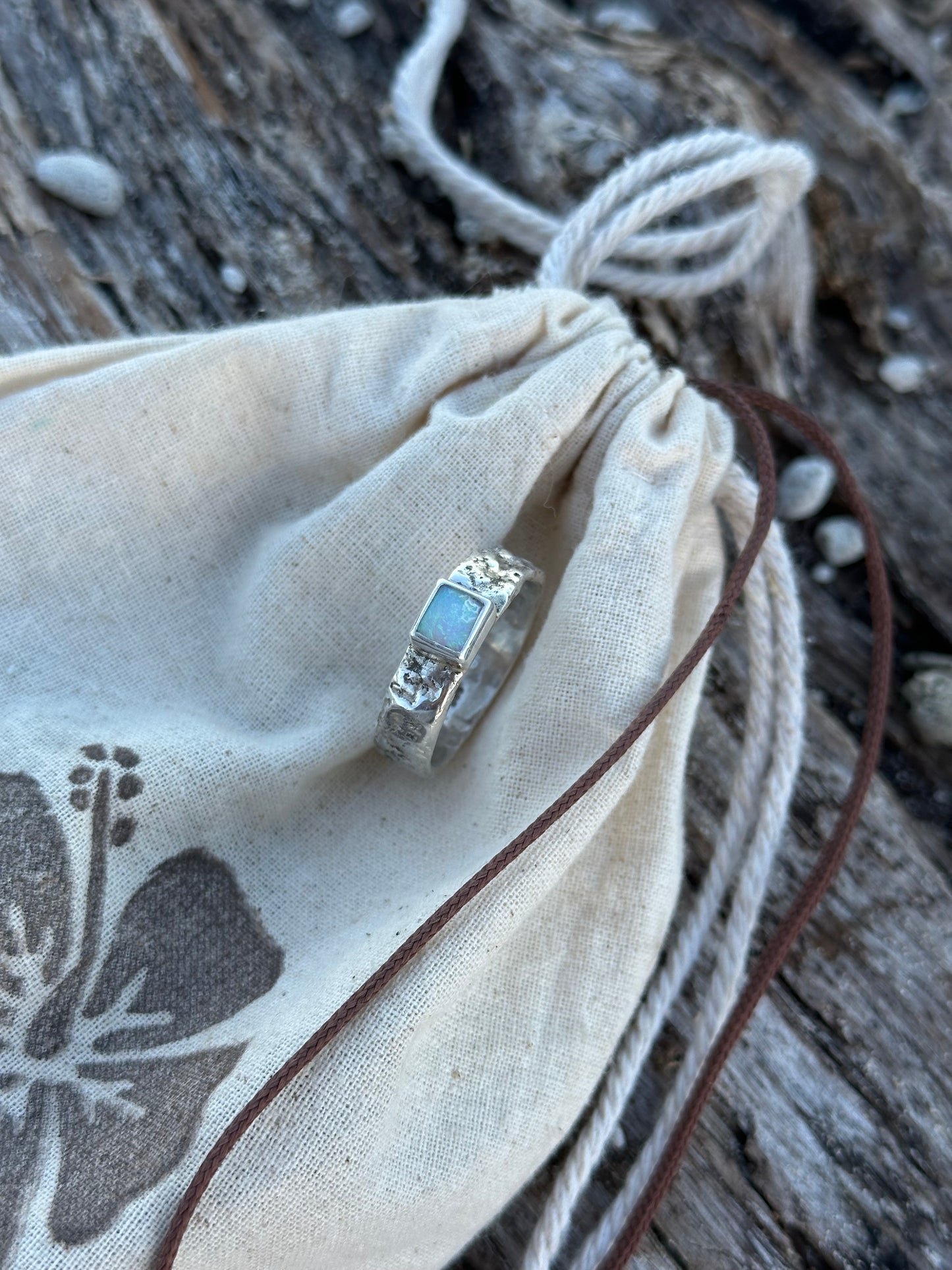 Earthy textured Opal ring