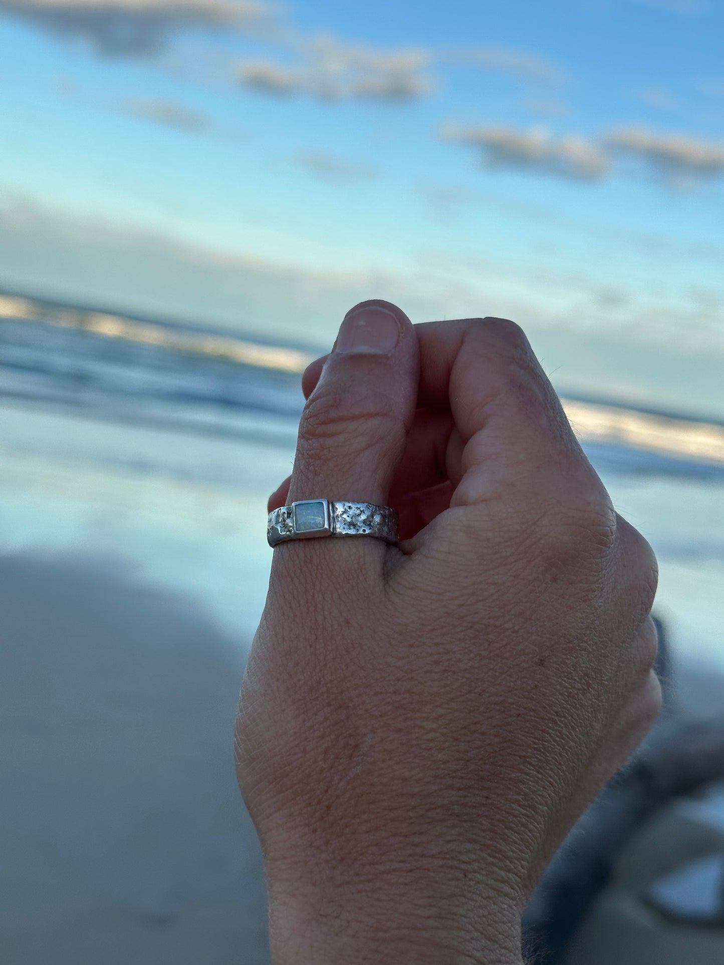 Earthy textured Opal ring