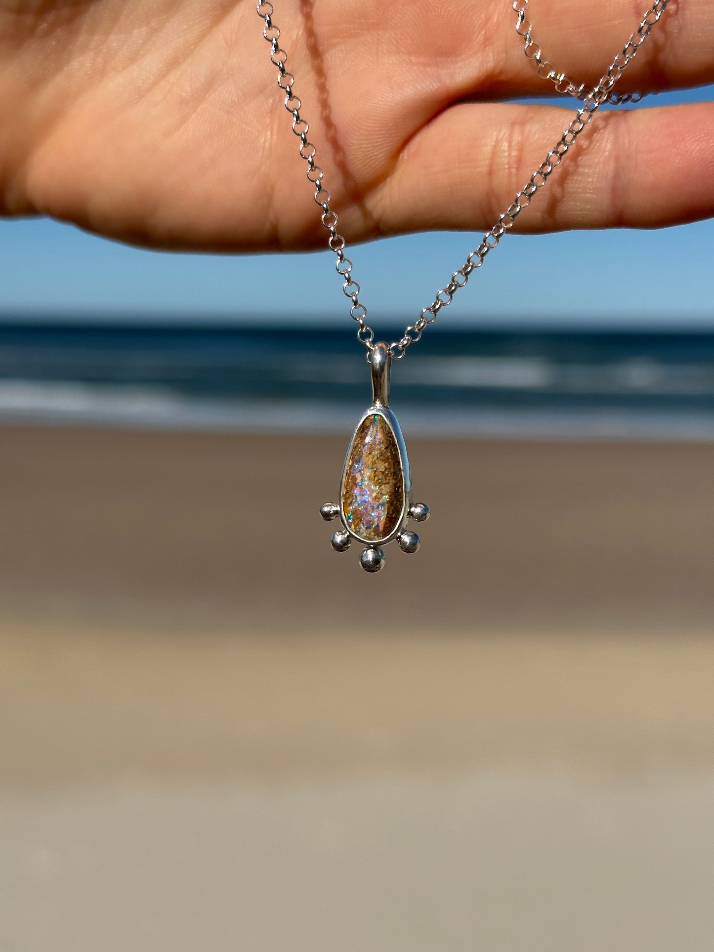 Opal droplet pendant