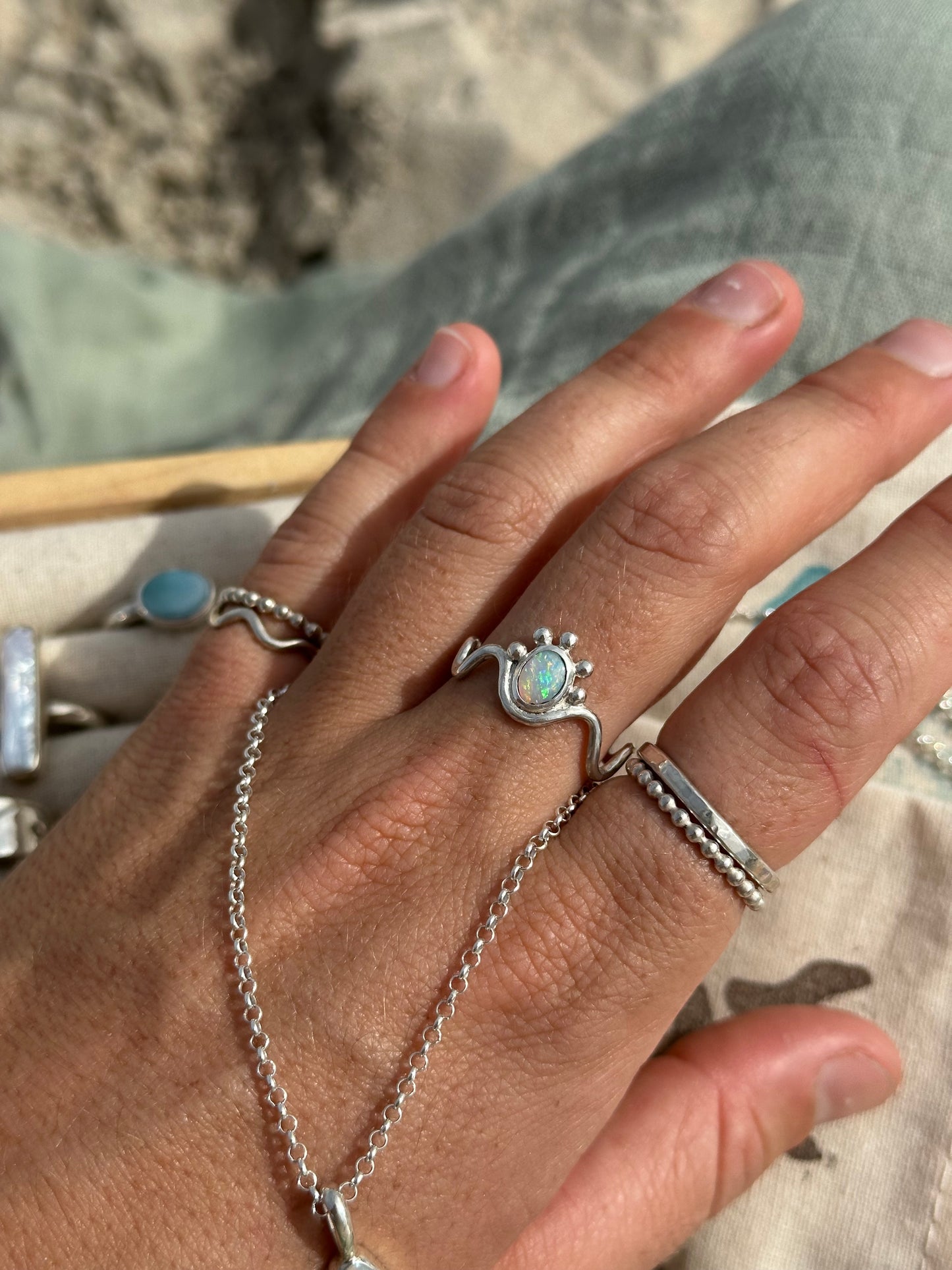 Sunrise Swell Opal ring