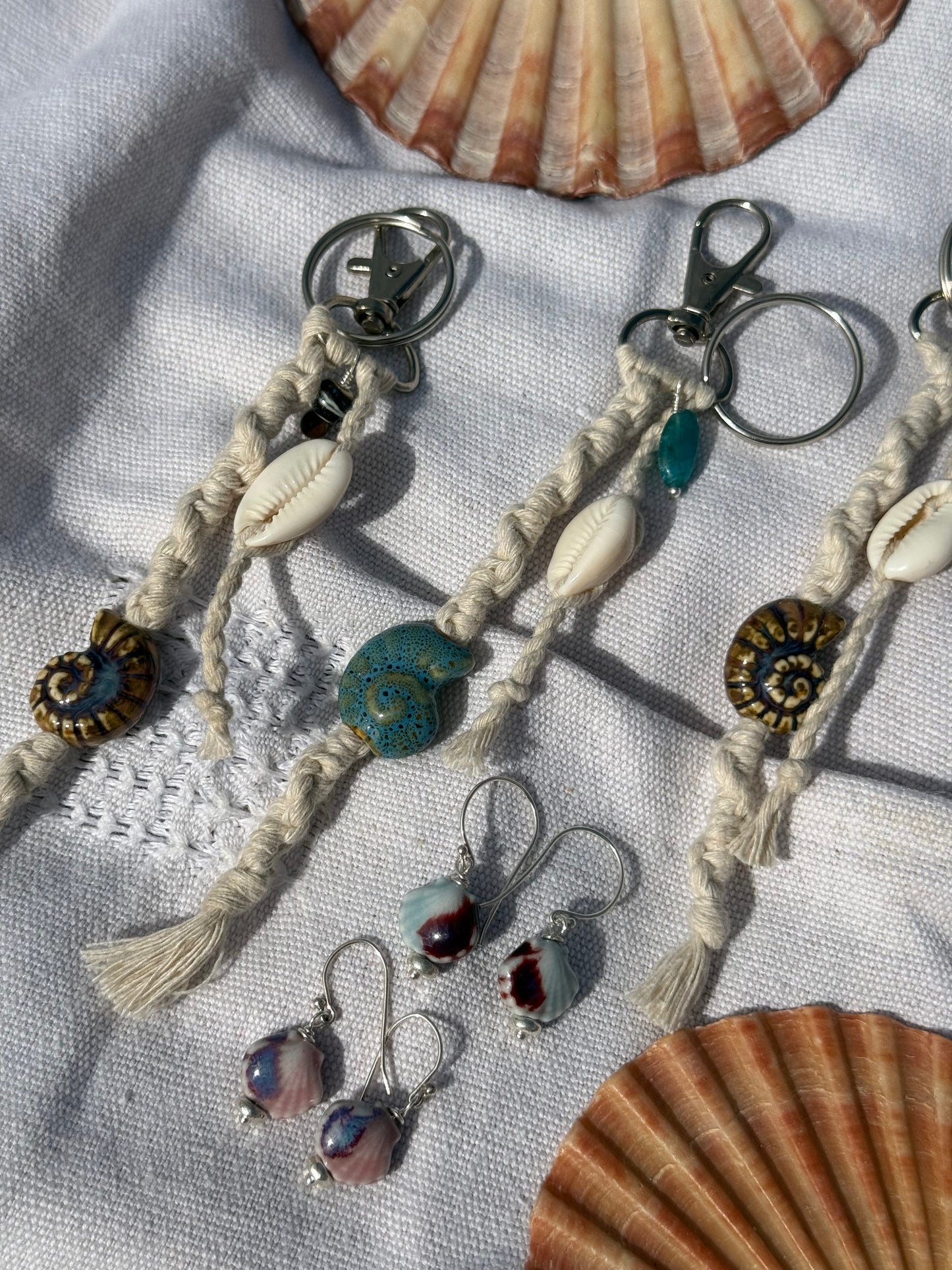 Ceramic glazed key ring