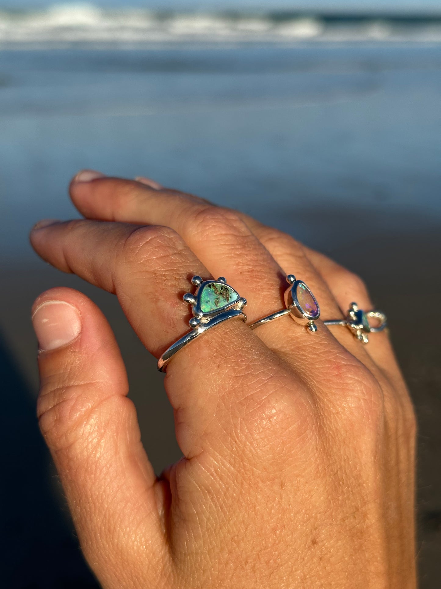 Ocean sunrise Opal ring