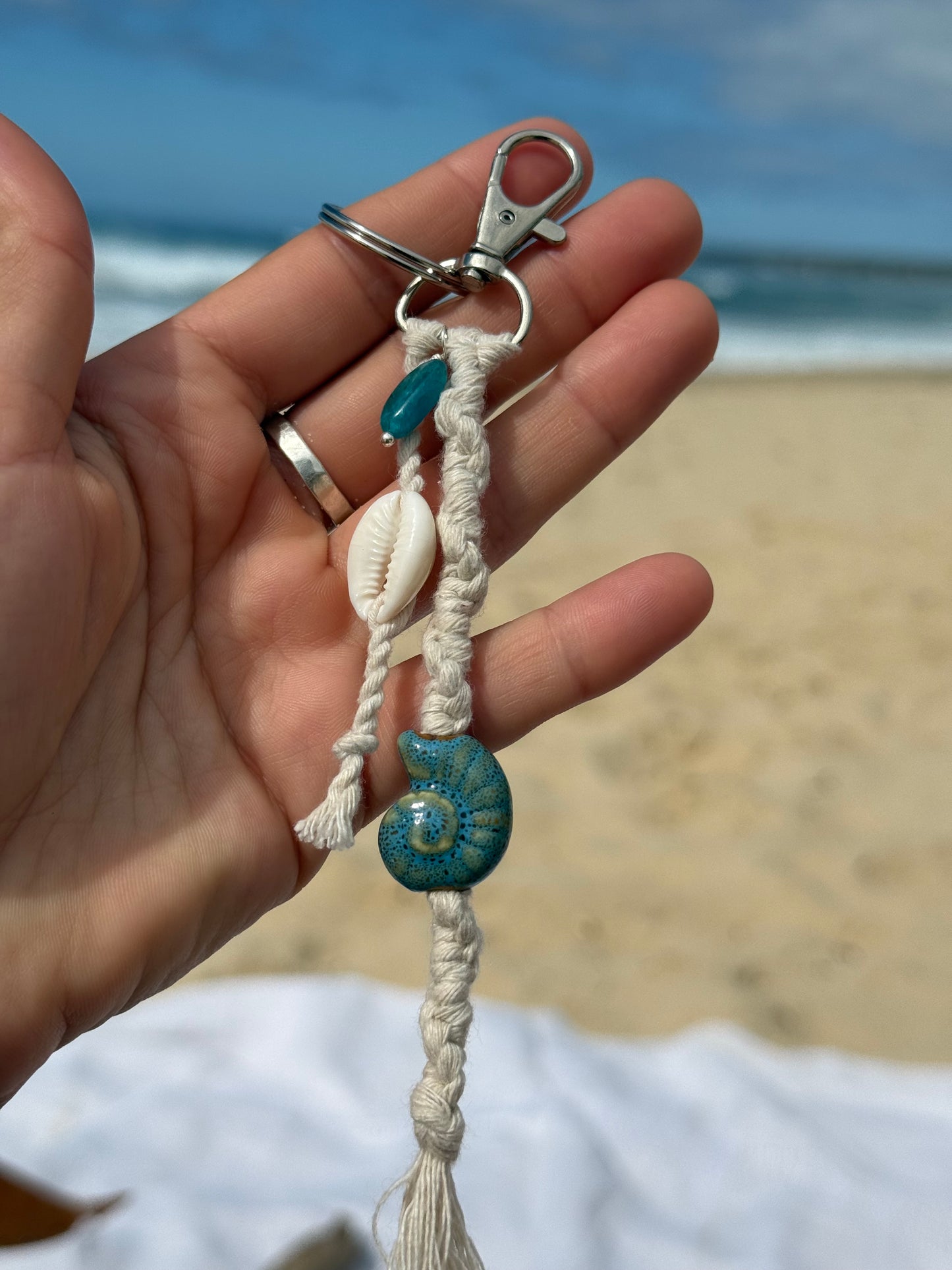 Ceramic glazed key ring