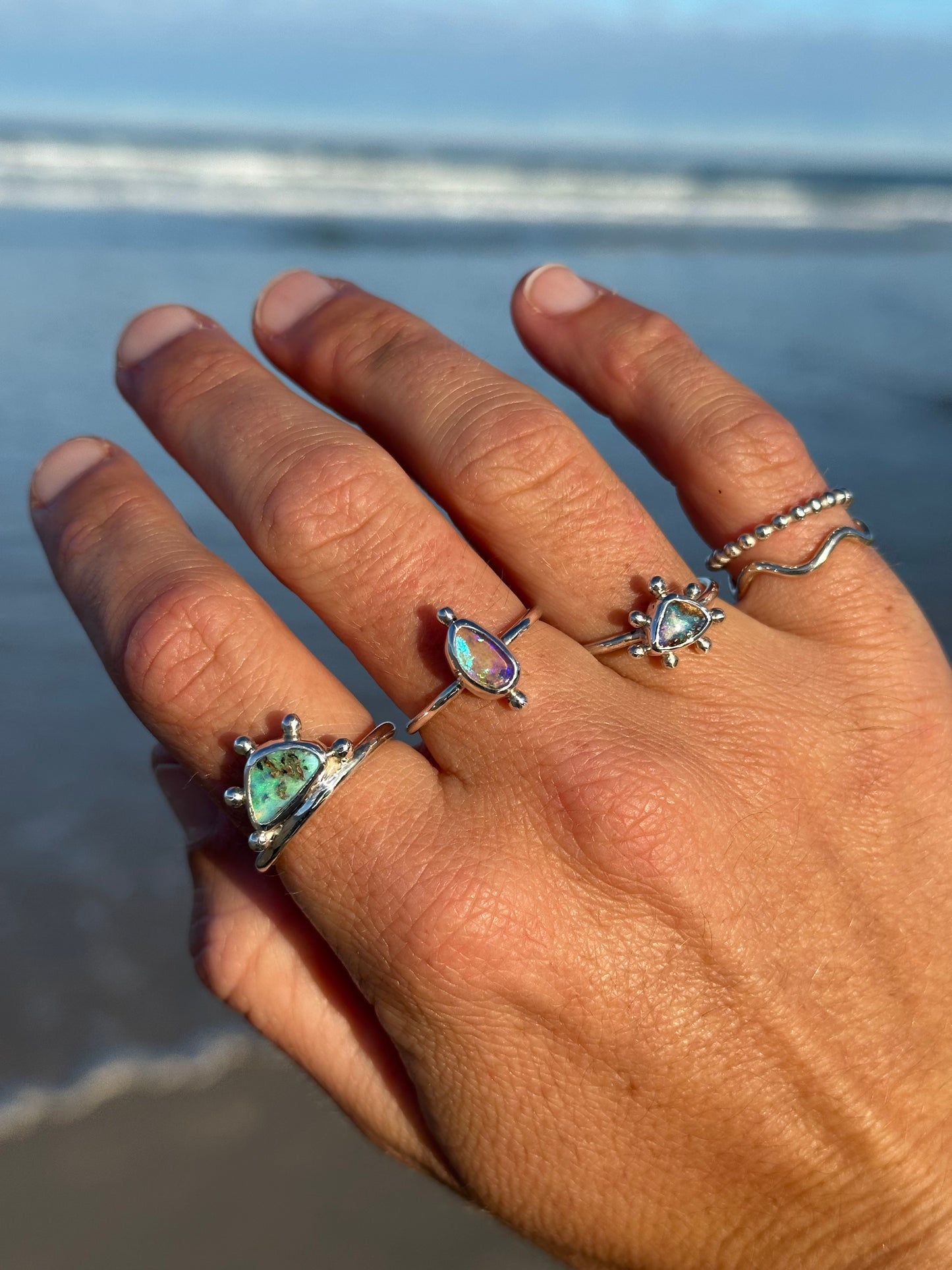 Ocean sunrise Opal ring
