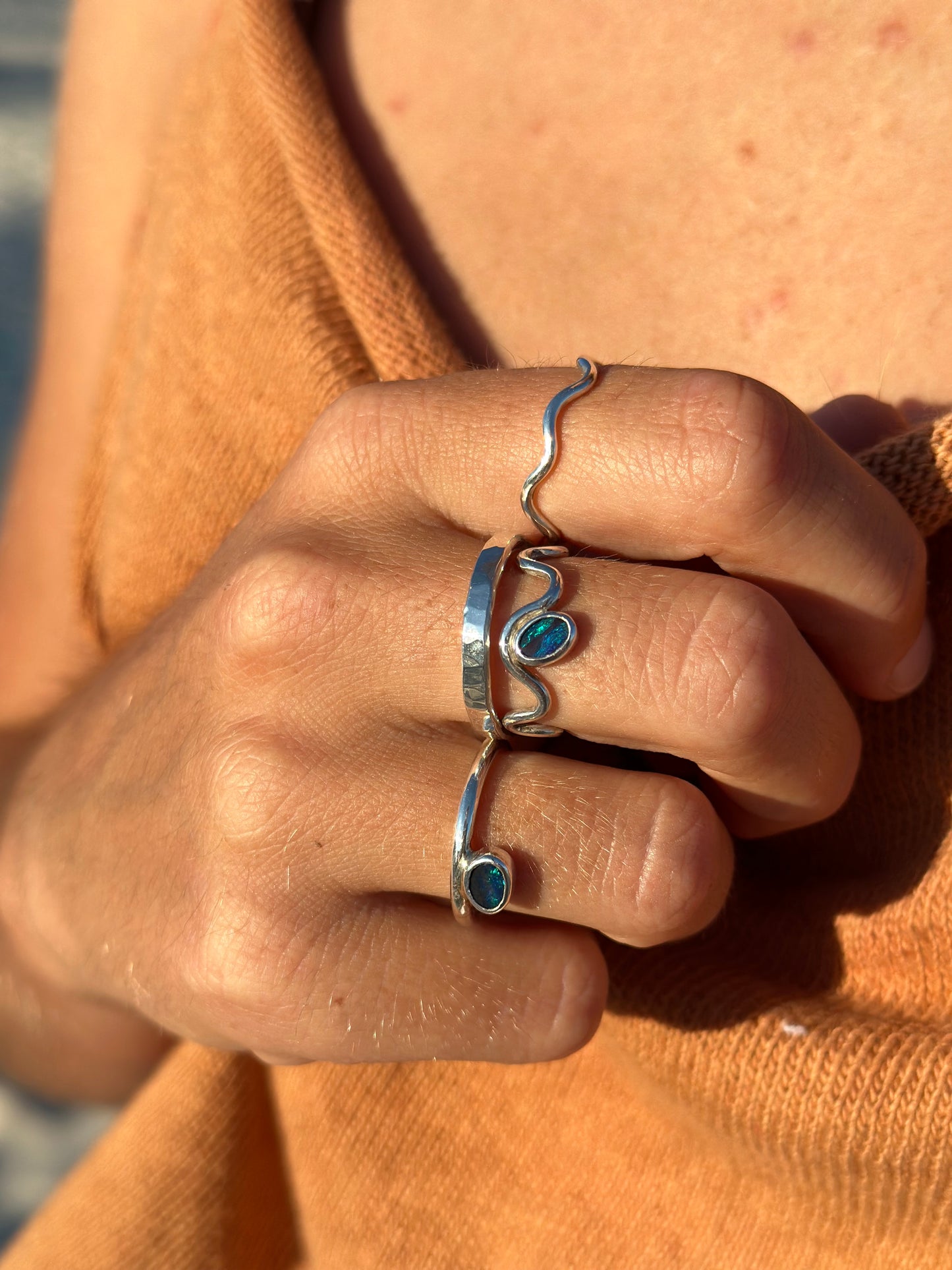 Opal on the horizon ring