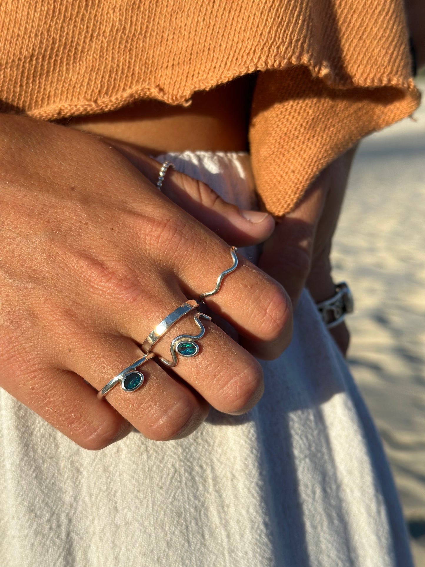 Opal on the horizon ring