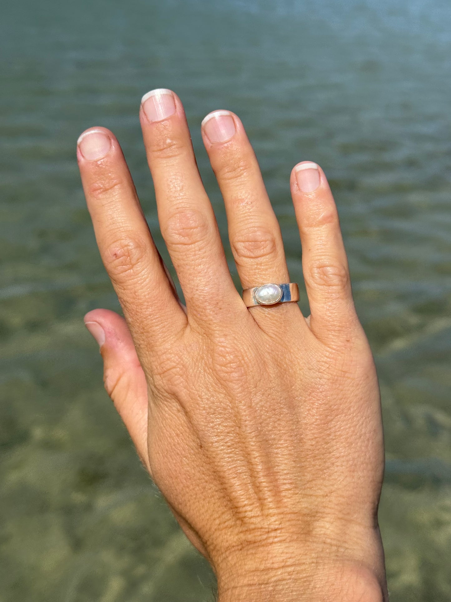 Fresh water pearl ring