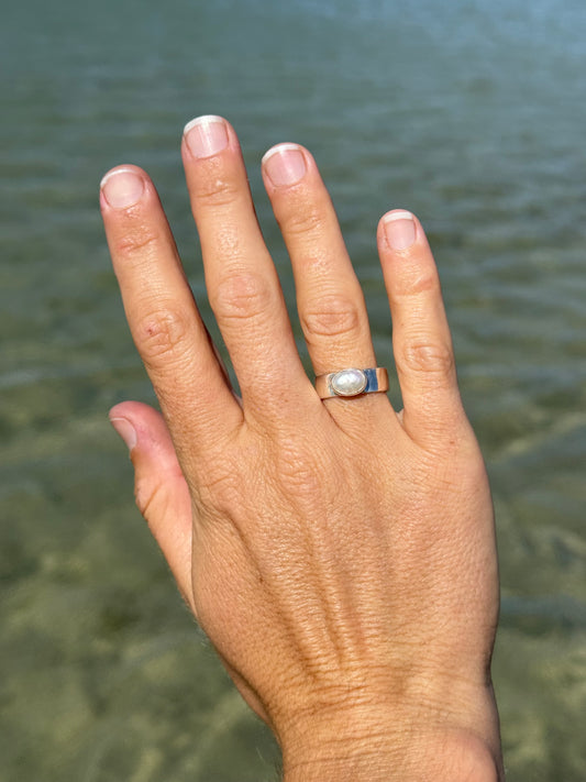 Fresh water pearl ring