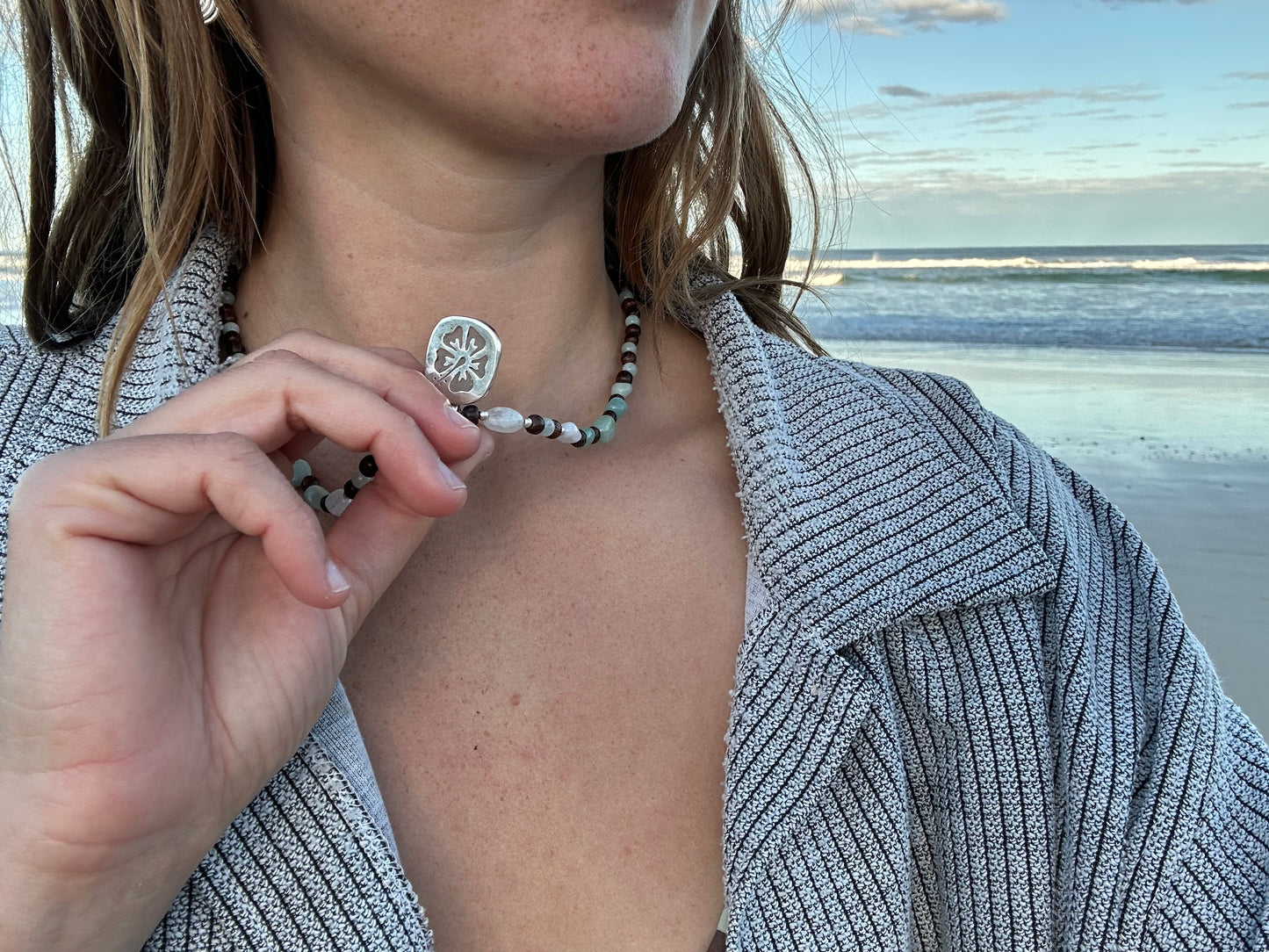 Hibiscus reflections necklace