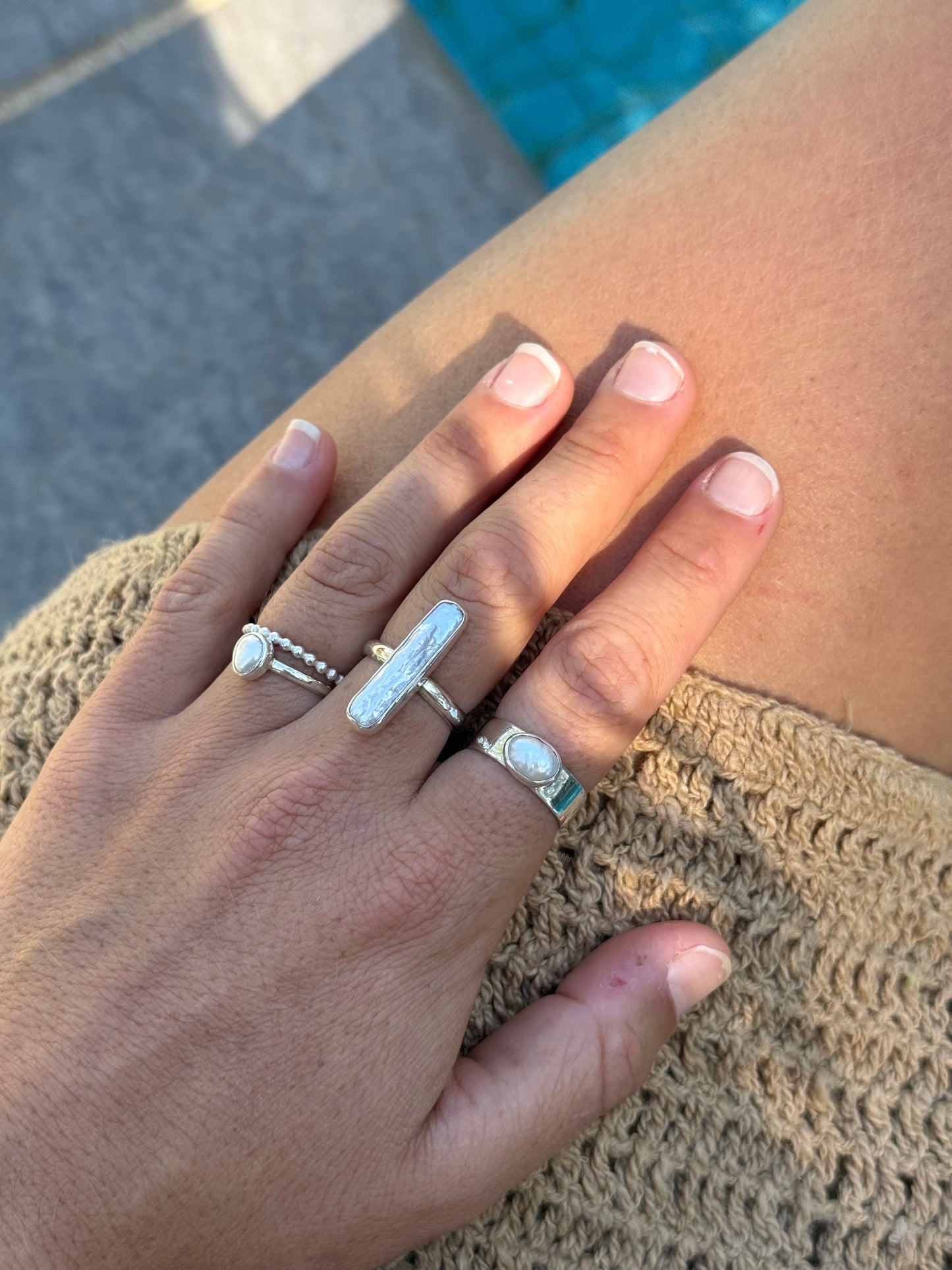 Fresh water pearl ring