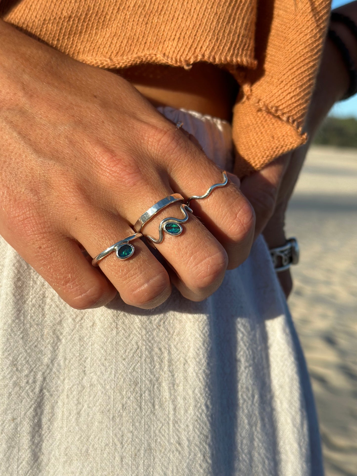 Wonky journey stacker ring