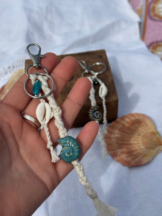 Ceramic glazed key ring